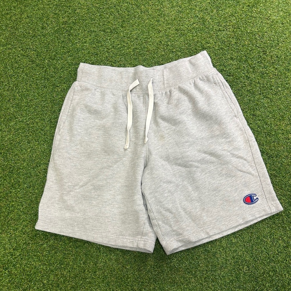 Champion Mens Gray French Terry Sweat Shorts Size Medium Embroidered Logo